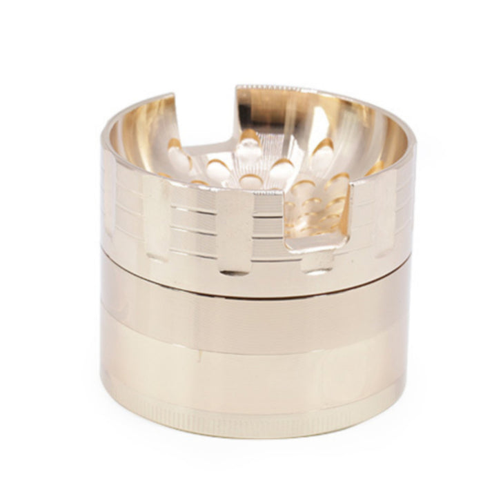 63MM Zinc Alloy Four-Layer Sound Shape Concave Design Herb Grinder-Rose-Gold