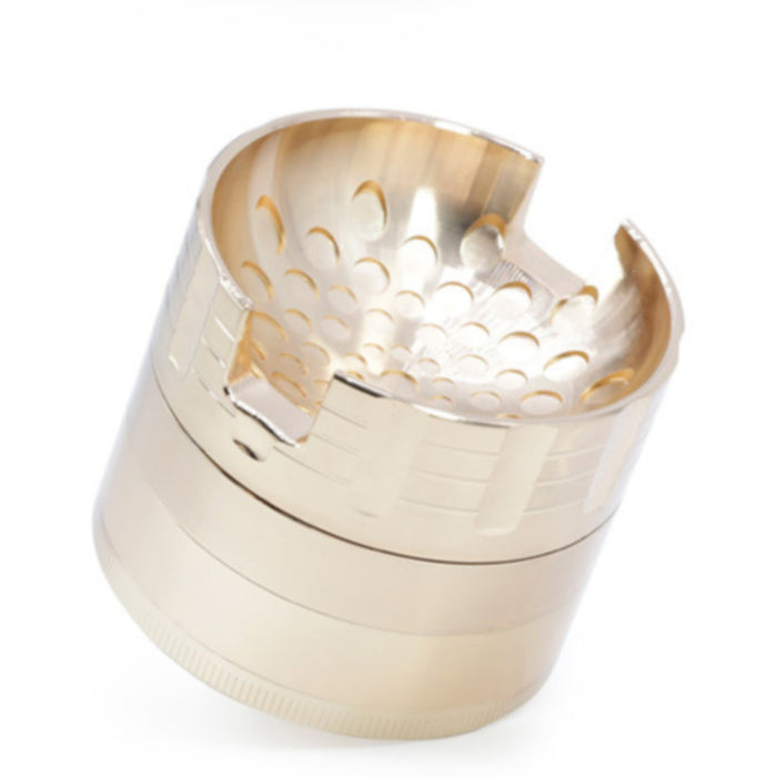63MM Zinc Alloy Four-Layer Sound Shape Concave Design Herb Grinder-Rose-Gold