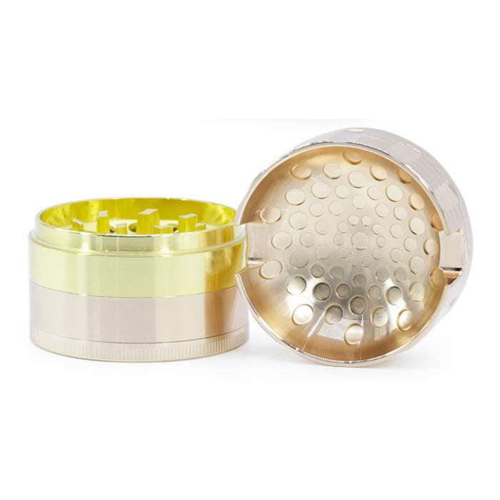 63MM Zinc Alloy Four-Layer Sound Shape Concave Design Herb Grinder-Rose-Gold