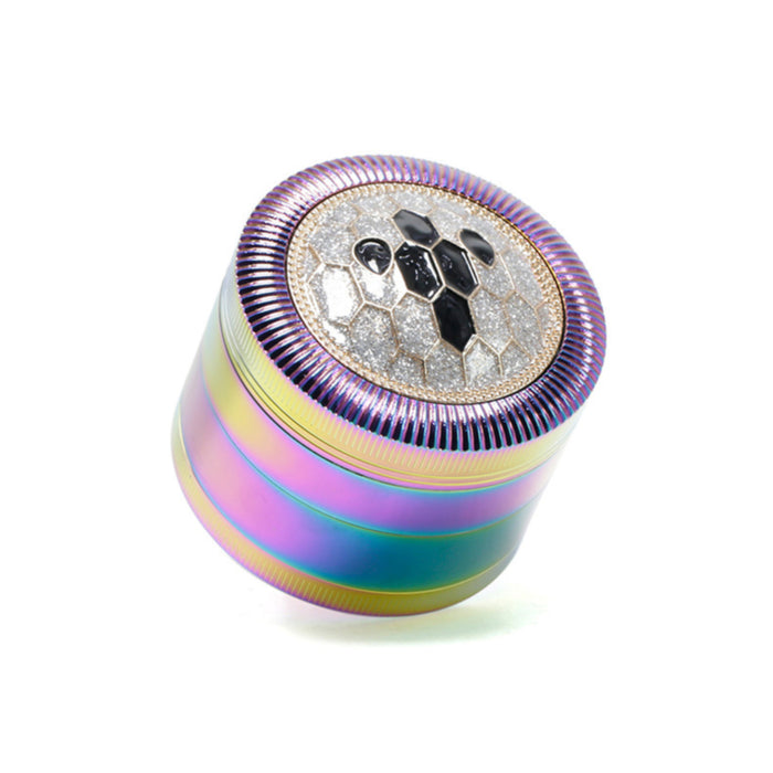 63MM Zinc Alloy Four Layers With Drill Color Tortoise Shell Metal Smoke Grinder