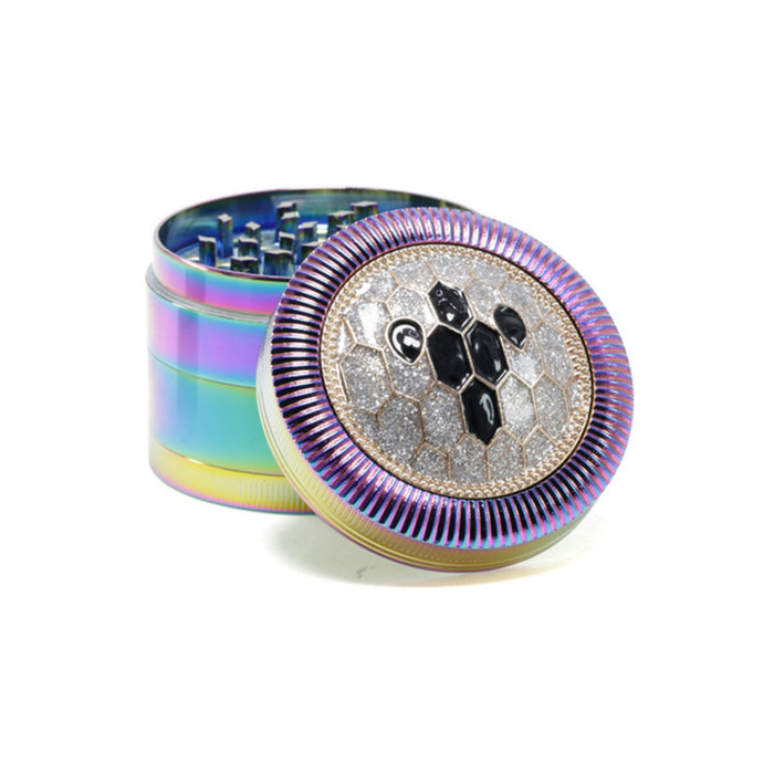 63MM Zinc Alloy Four Layers With Drill Color Tortoise Shell Metal Smoke Grinder