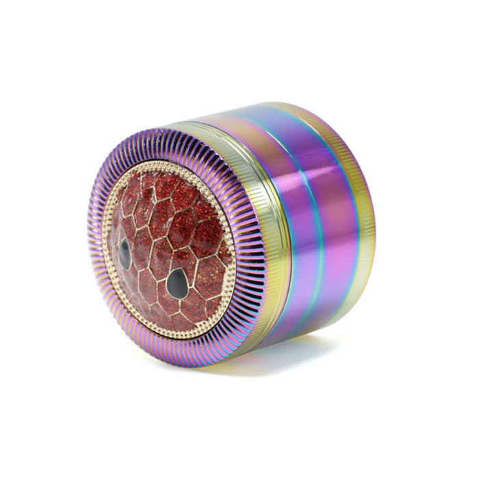 63MM Zinc Alloy Four Layers With Drill Color Tortoise Shell Metal Smoke Grinder