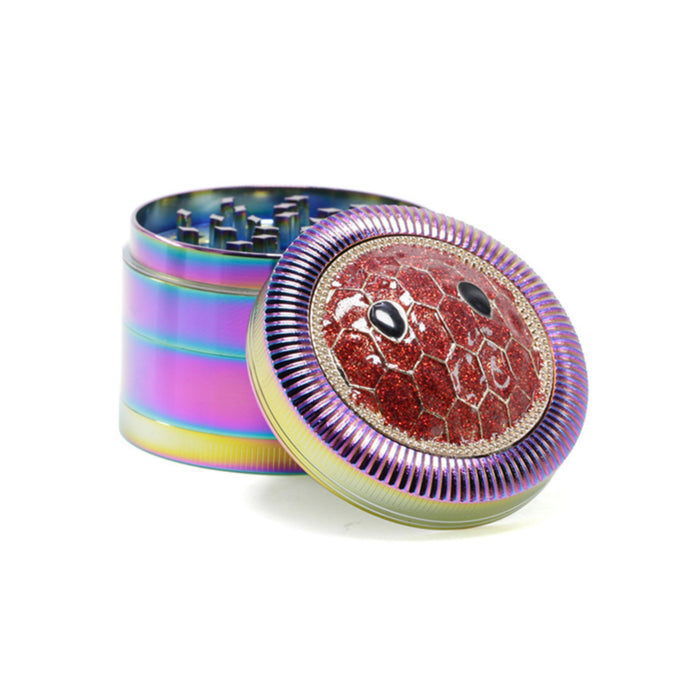 63MM Zinc Alloy Four Layers With Drill Color Tortoise Shell Metal Smoke Grinder