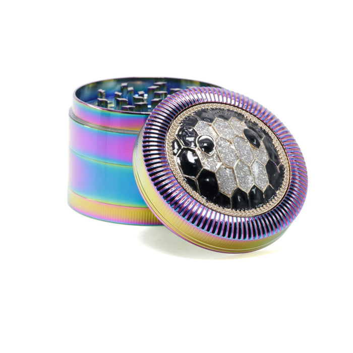 63MM Zinc Alloy Four Layers With Drill Color Tortoise Shell Metal Smoke Grinder
