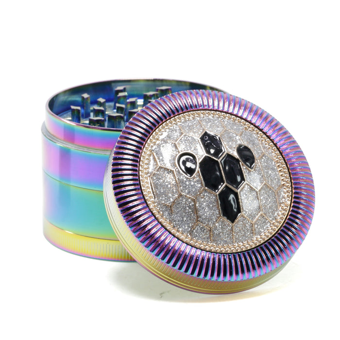 63MM Zinc Alloy Four Layers With Drill Color Tortoise Shell Metal Smoke Grinder