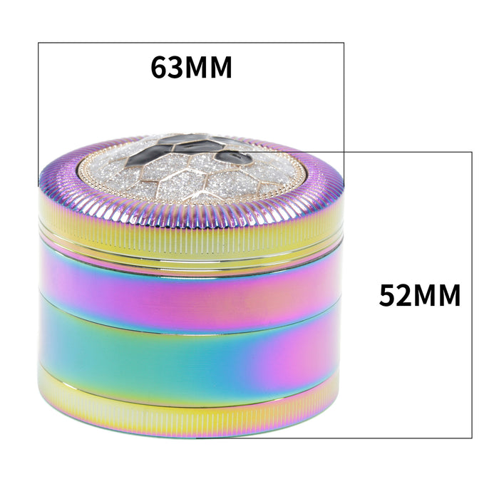63MM Zinc Alloy Four Layers With Drill Color Tortoise Shell Metal Smoke Grinder