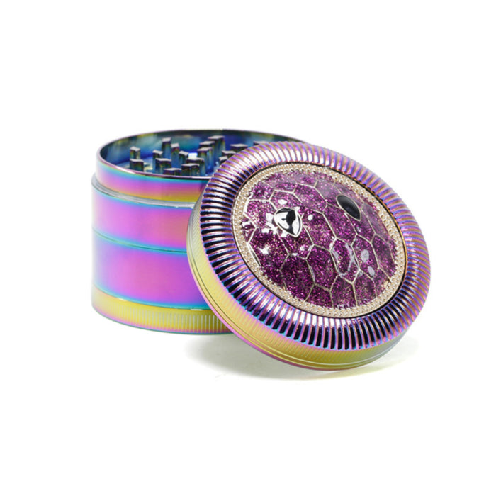 63MM Zinc Alloy Four Layers With Drill Color Tortoise Shell Metal Smoke Grinder