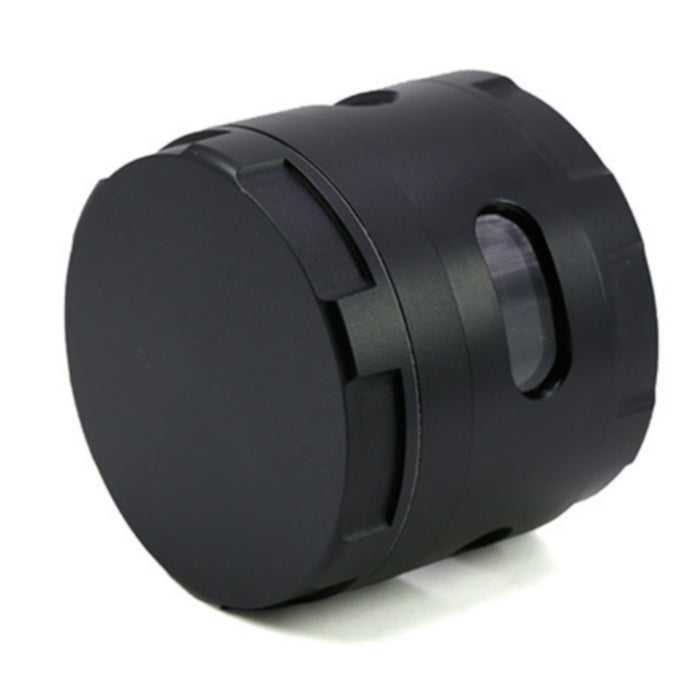 63MM Zinc Alloy New Special Strip Chamfered Side Window Herb Grinder-Black