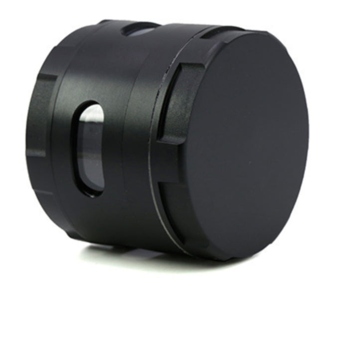63MM Zinc Alloy New Special Strip Chamfered Side Window Herb Grinder-Black