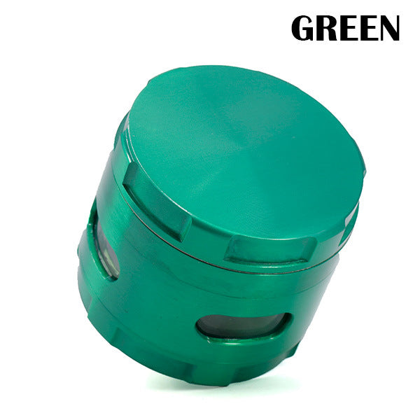 63MM Zinc Alloy New Special Strip Chamfered Side Window Herb Grinder-Green