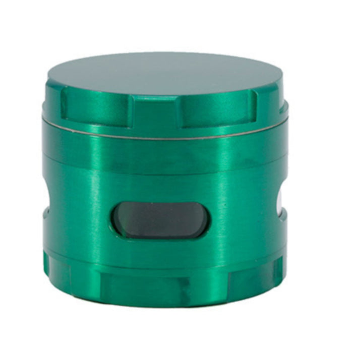 63MM Zinc Alloy New Special Strip Chamfered Side Window Herb Grinder-Green