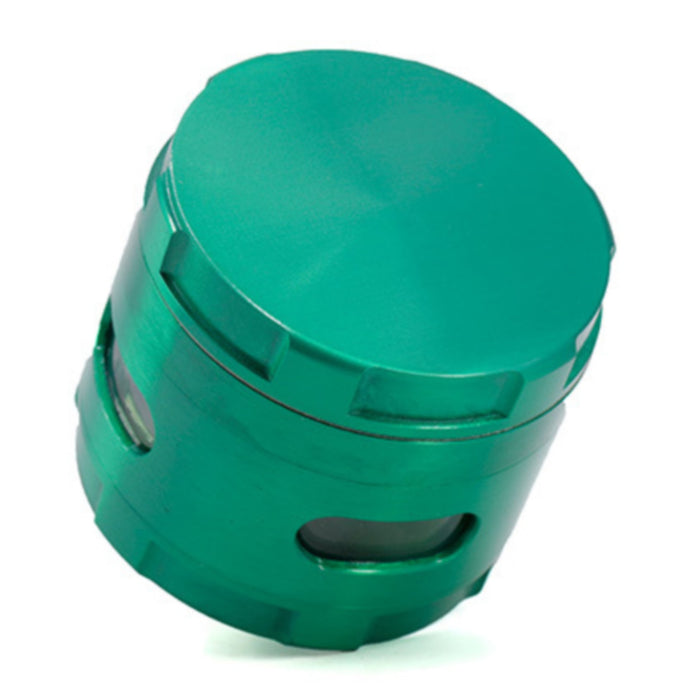 63MM Zinc Alloy New Special Strip Chamfered Side Window Herb Grinder-Green