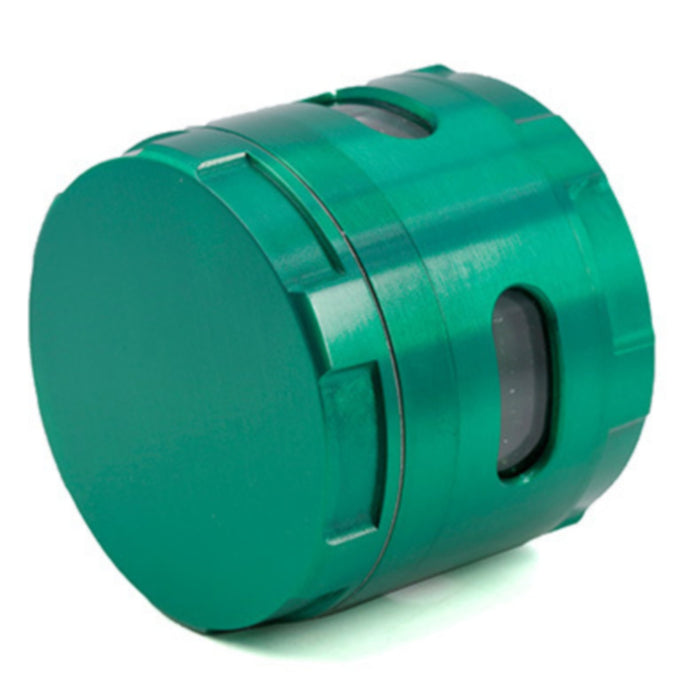63MM Zinc Alloy New Special Strip Chamfered Side Window Herb Grinder-Green