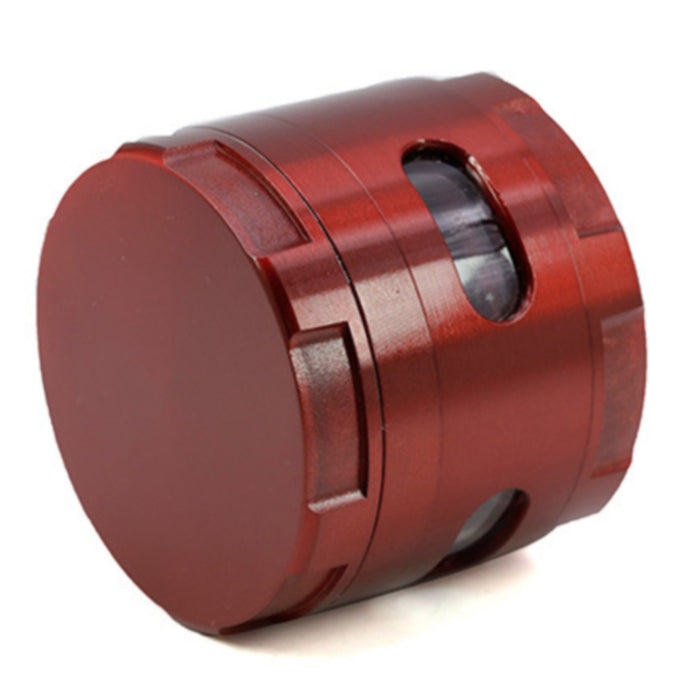 63MM Zinc Alloy New Special Strip Chamfered Side Window Herb Grinder-Red