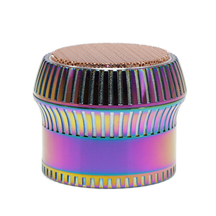 4 Part 63MM Zinc Alloy Vertical Stripe Lace Skirt Weed Grinder