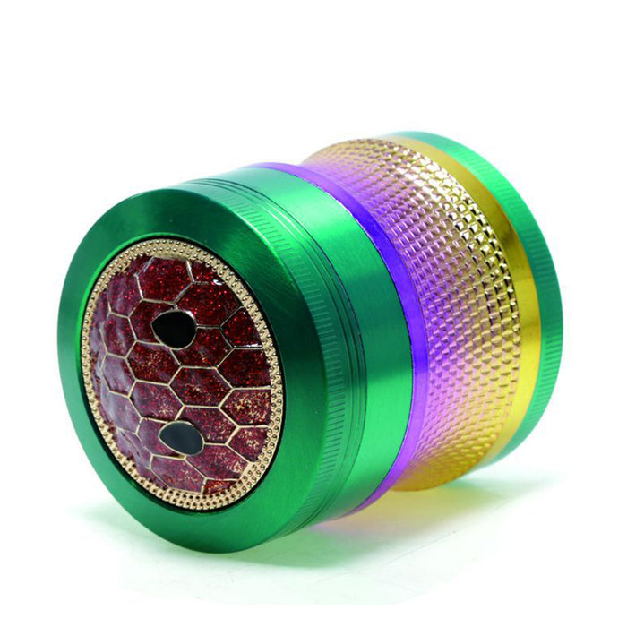 63mm 4 Layers Zinc Alloy Braided Thin Waist Metal Grinder | Green Color