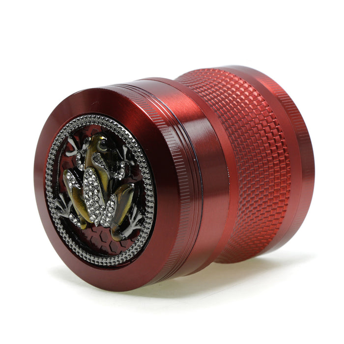 63mm 4 Layers Zinc Alloy Braided Thin Waist Metal Grinder | Red Color