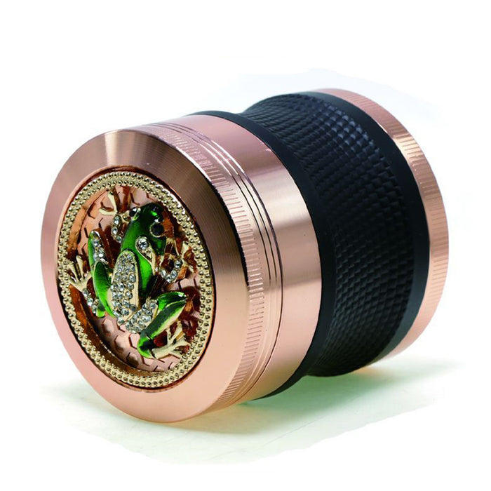 63mm 4 Layers Zinc Alloy Braided Thin Waist Metal Grinder | Rose Gold Color