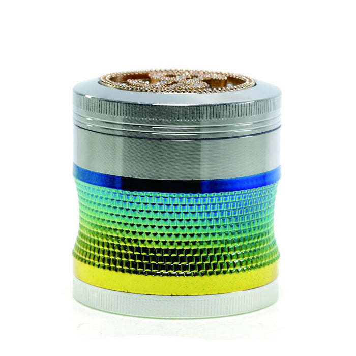 63mm 4 Layers Zinc Alloy Braided Thin Waist Metal Grinder | Silver Color