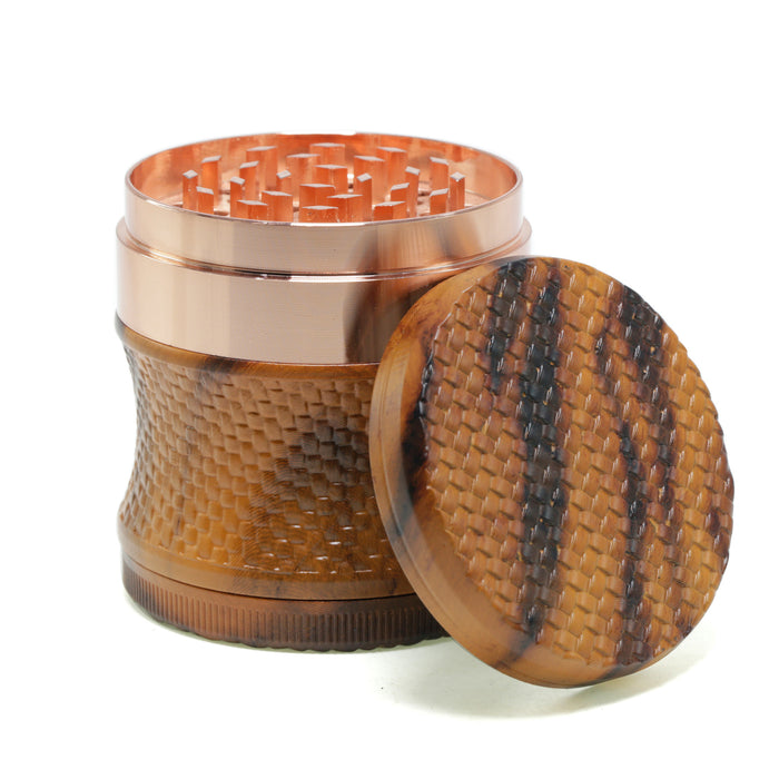 63mm Zinc Alloy Plastic Combined Model With Heightened Storage Layer Design Weed Grinder-Rose-Gold