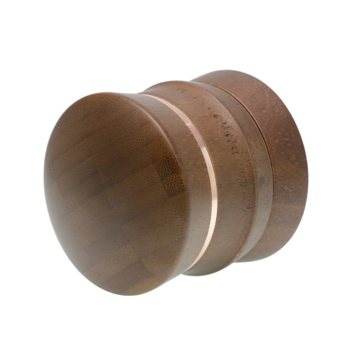 65MM 4 Part Bamboo Wood Plus Zinc Alloy Herb Grinder-Coffee