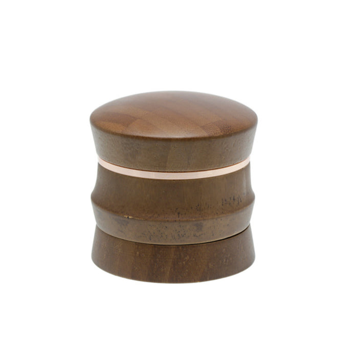 65MM 4 Part Bamboo Wood Plus Zinc Alloy Herb Grinder-Coffee