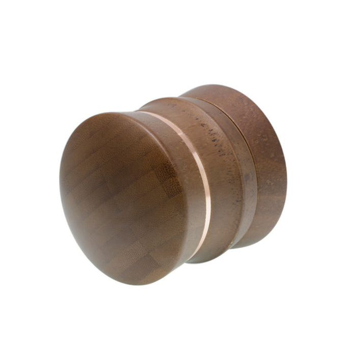 65MM 4 Part Bamboo Wood Plus Zinc Alloy Herb Grinder-Coffee