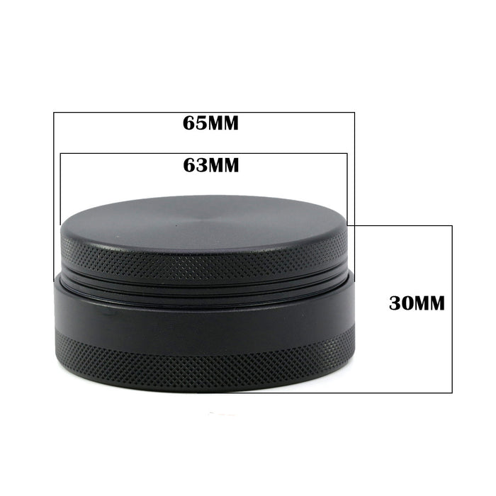 65MM 4 Part Compressed Version Built-in Rotatable Mesh Aluminum   Alloy  Grinder-Black