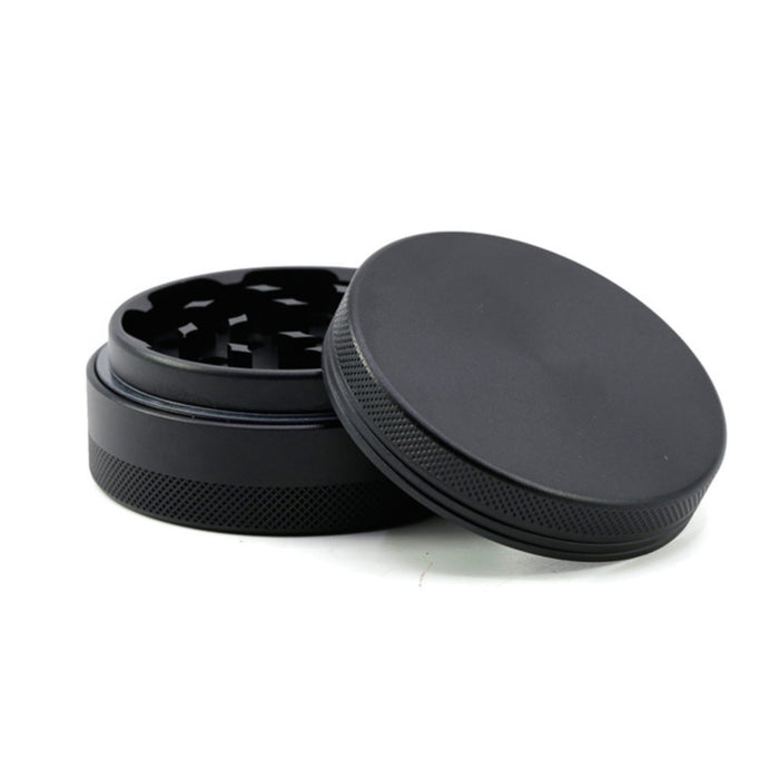 65MM 4 Part Compressed Version Built-in Rotatable Mesh Aluminum   Alloy  Grinder-Black
