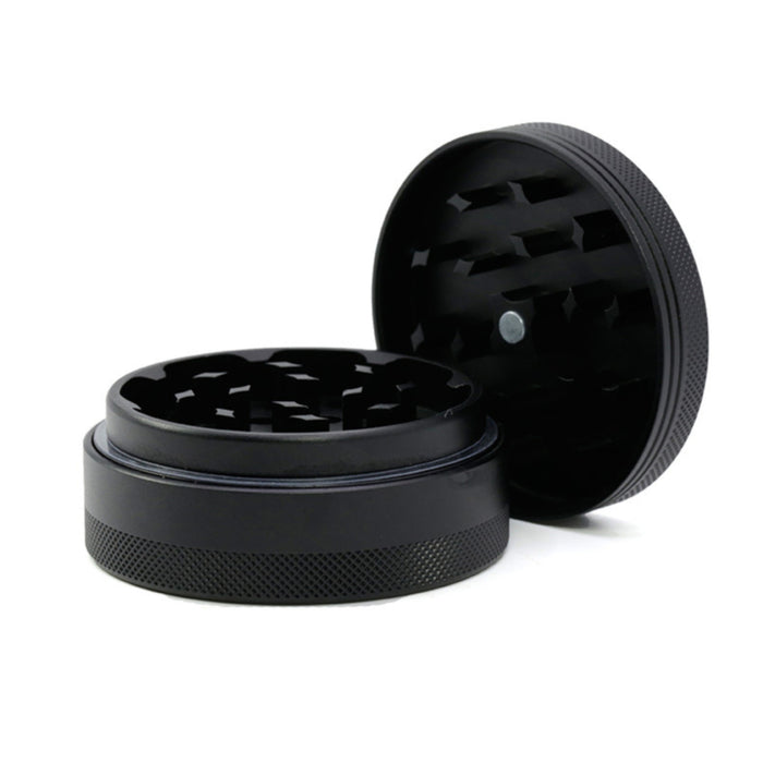 65MM 4 Part Compressed Version Built-in Rotatable Mesh Aluminum   Alloy  Grinder-Black