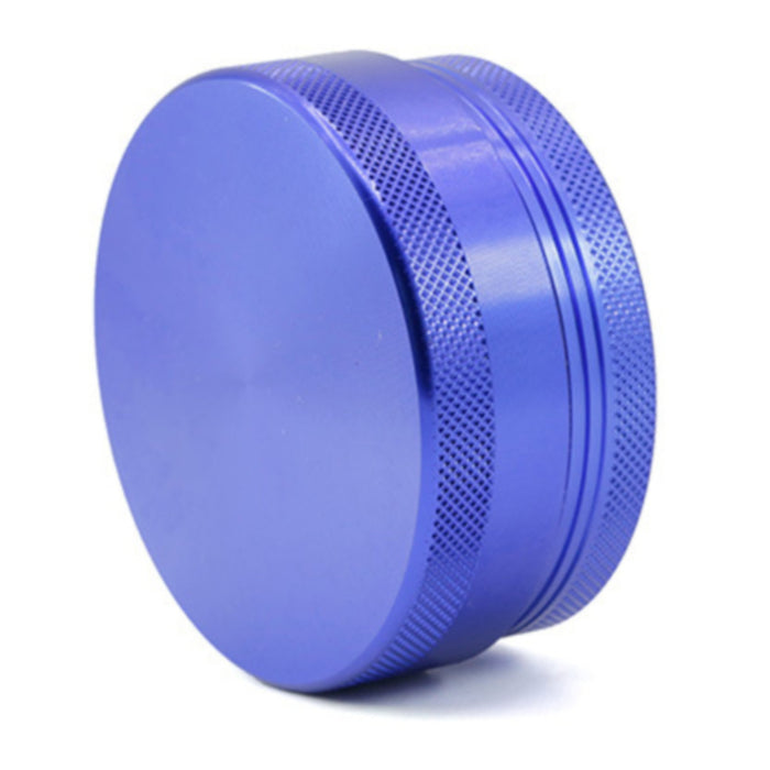 65MM 4 Part Compressed Version Built-in Rotatable Mesh Aluminum   Alloy Weed Grinder-Blue