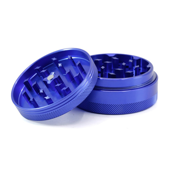 65MM 4 Part Compressed Version Built-in Rotatable Mesh Aluminum   Alloy  Grinder-Blue