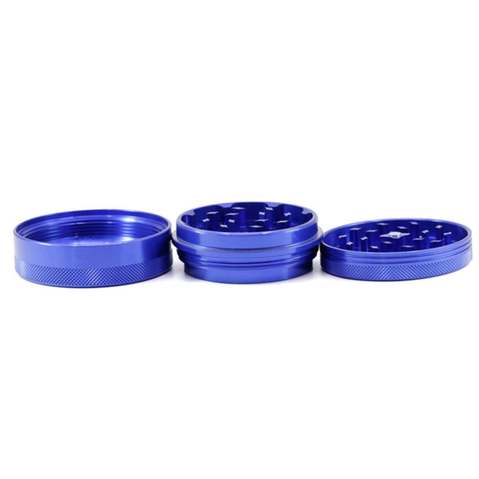 65MM 4 Part Compressed Version Built-in Rotatable Mesh Aluminum   Alloy  Grinder-Blue