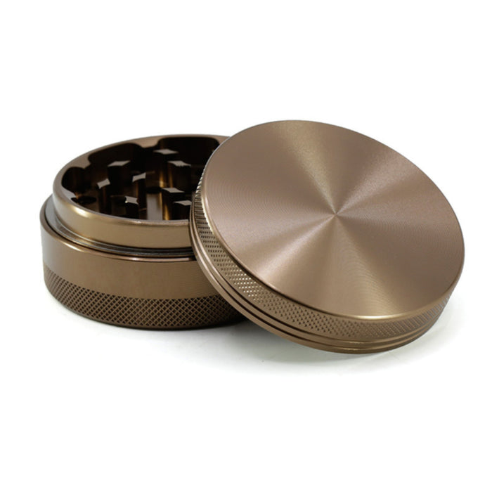 65MM 4 Part Compressed Version Built-in Rotatable Mesh Aluminum   Alloy Weed Grinder-Coffee