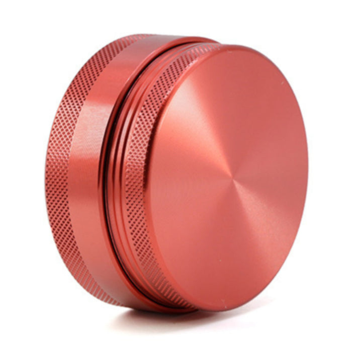 65MM 4 Part Compressed Version Built-in Rotatable Mesh Aluminum Alloy Weed Grinder-Red