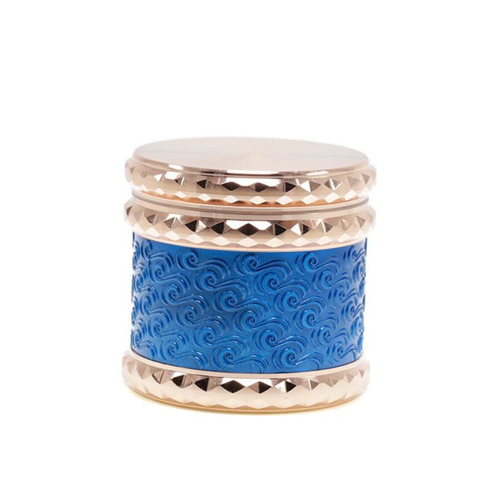 65MM Flat 4-layer Zinc Alloy Side Diamond Pattern Cloud Pattern Herb Grinder-Blue