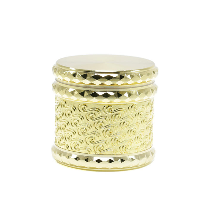 65MM Flat 4-layer Zinc Alloy Side Diamond Pattern Cloud Pattern Herb Grinder-Gold