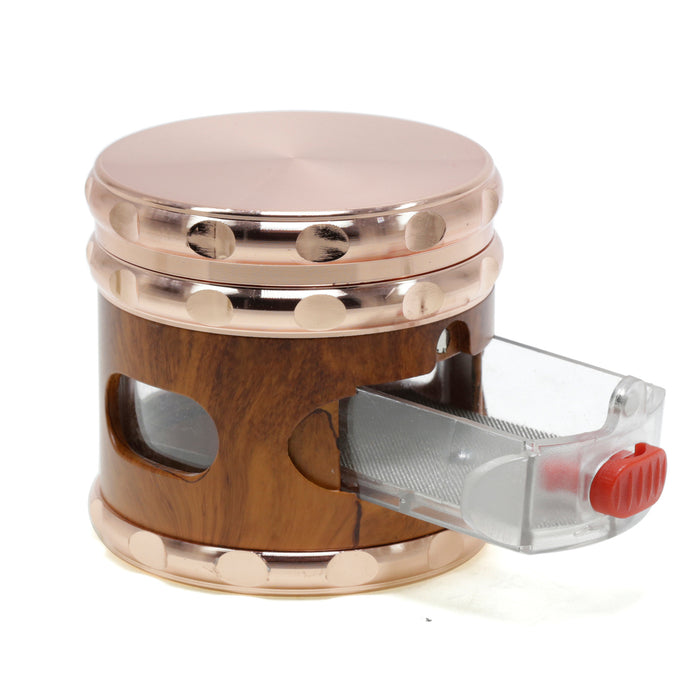 65MM Side Wood Grain Red Dot Drawer Chamfering Herb Grinder