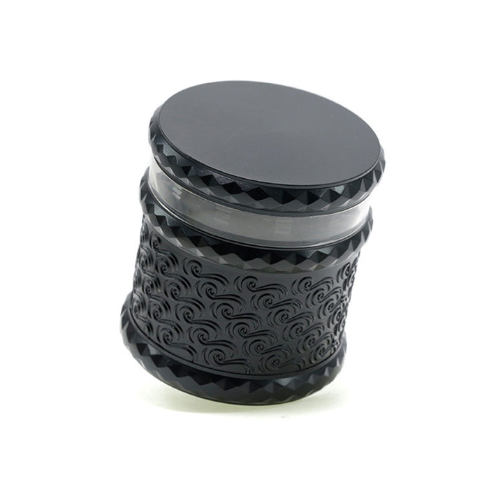 65MM Storage Transparent Grinding Layer Zinc Alloy Cloud Pattern Weed Grinder-Black