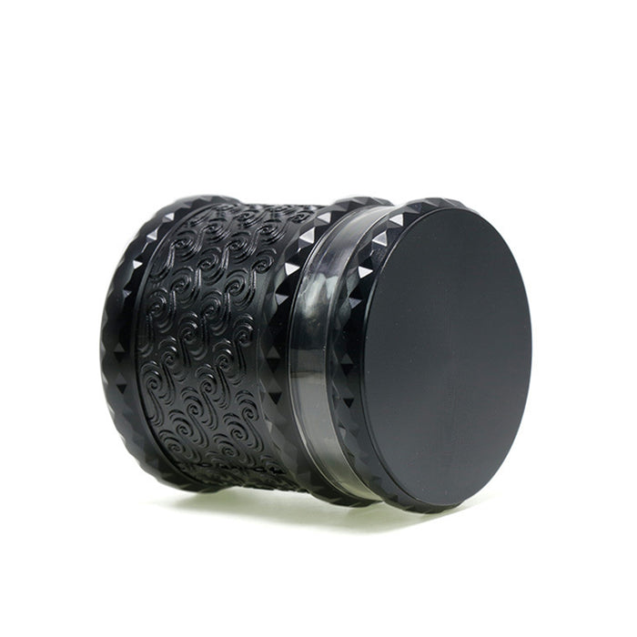 65MM Storage Transparent Grinding Layer Zinc Alloy Cloud Pattern Weed Grinder-Black
