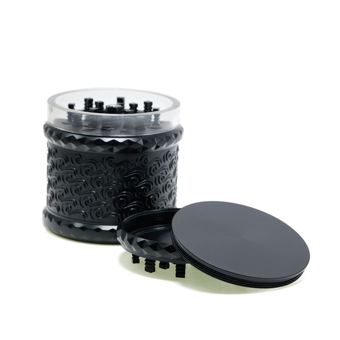 65MM Storage Transparent Grinding Layer Zinc Alloy Cloud Pattern Weed Grinder-Black