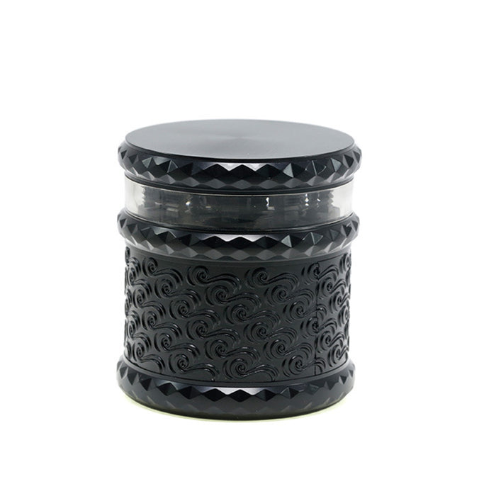 65MM Storage Transparent Grinding Layer Zinc Alloy Cloud Pattern Weed Grinder-Black