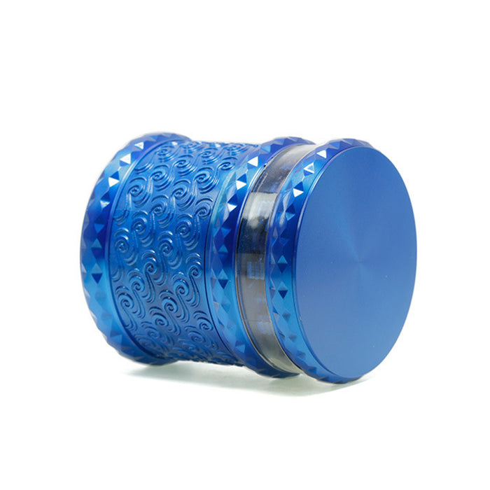 65MM Storage Transparent Grinding Layer Zinc Alloy Cloud Pattern Weed Grinder-Blue