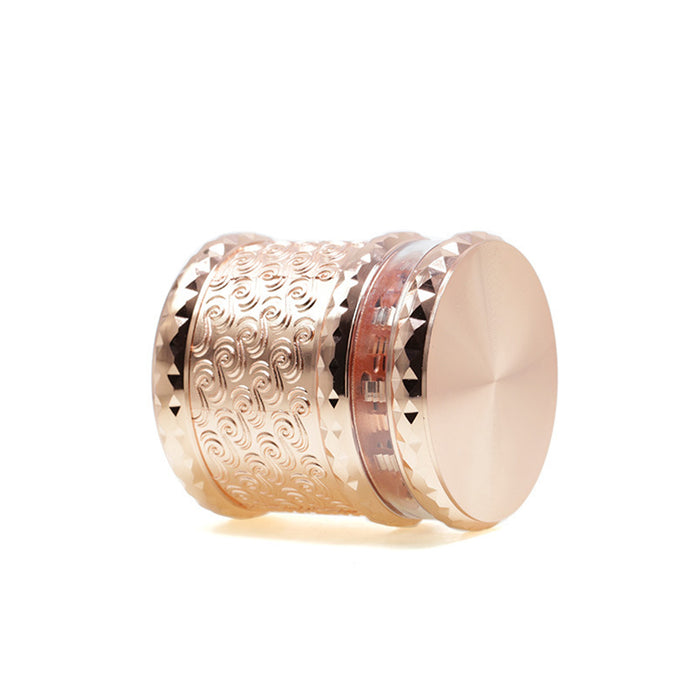 65MM Storage Transparent Grinding Layer Zinc Alloy Cloud Pattern Weed Grinder-Rose Gold