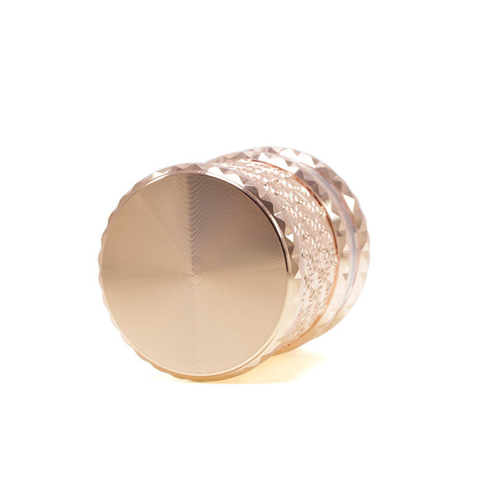 65MM Storage Transparent Grinding Layer Zinc Alloy Cloud Pattern Weed Grinder-Rose Gold