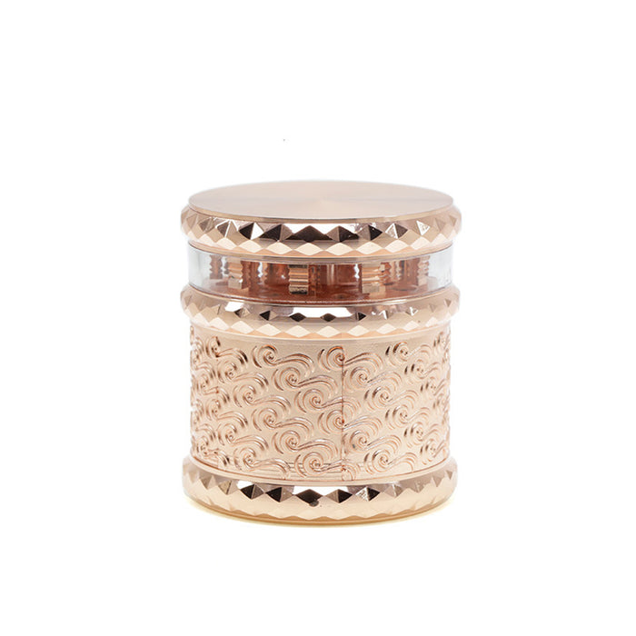 65MM Storage Transparent Grinding Layer Zinc Alloy Cloud Pattern Weed Grinder-Rose Gold