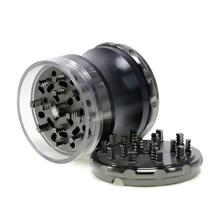 65mm 4 Piece Zinc Alloy Waist Weed Grinder | Black Color