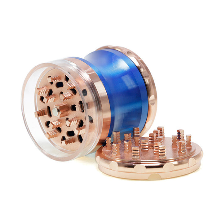 65mm 4 Piece Zinc Alloy Waist Weed Grinder | Blue Color