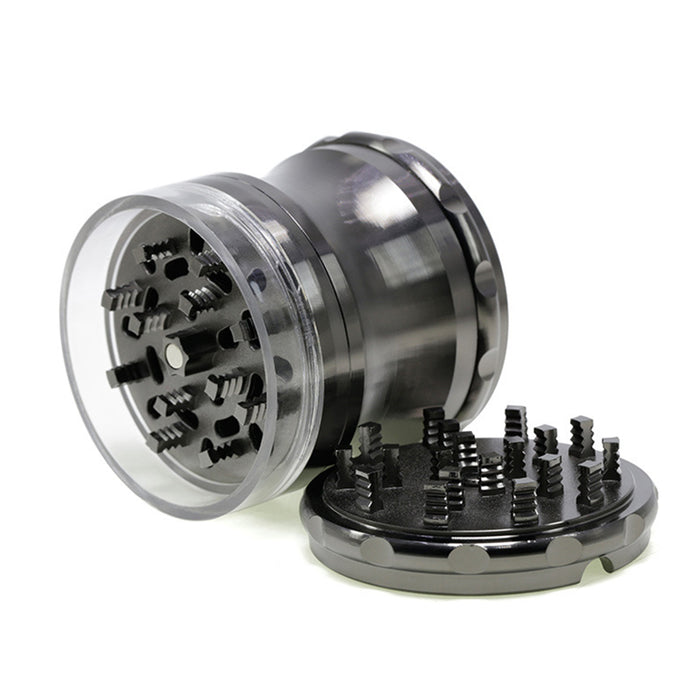 65mm 4 Piece Zinc Alloy Waist Weed Grinder | Gun-Black Color