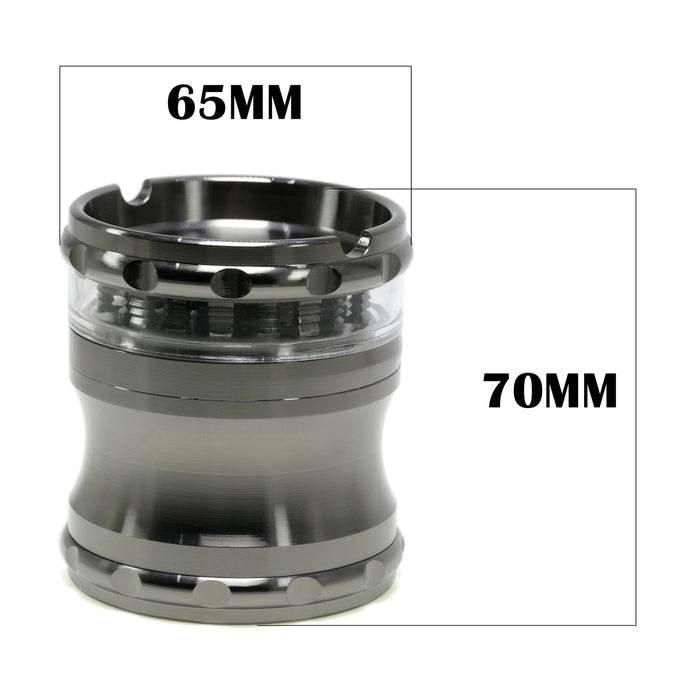 65mm 4 Piece Zinc Alloy Waist Weed Grinder | Gun-Black Color